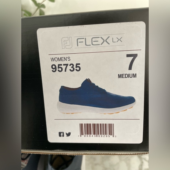 FJ FootJoy Flex LX Spikeless Golf Shoes Womens Size 7 Blue - Picture 9 of 10